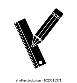 Pencil with ruler icon  