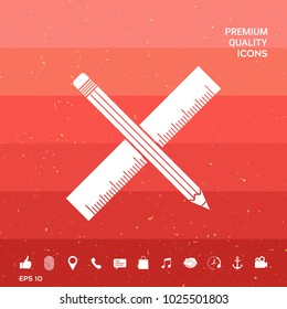 Pencil and ruler icon.