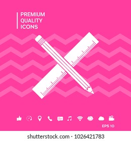 Pencil and ruler icon.