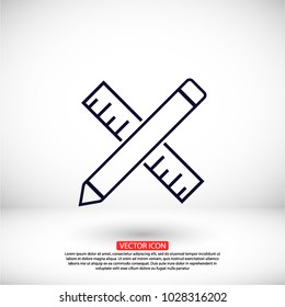 Pencil and ruler icon