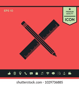 Pencil and ruler icon.