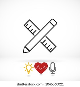 Pencil and ruler icon