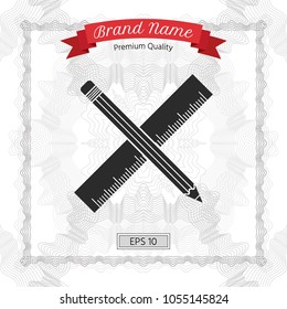 Pencil and ruler icon.