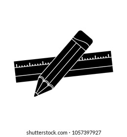 Pencil with ruler icon  