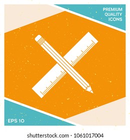 Pencil and ruler icon.