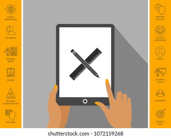 Pencil and ruler icon.