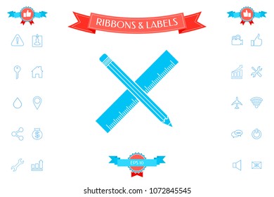Pencil and ruler icon.