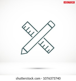 Pencil and ruler icon