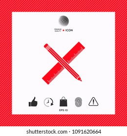 Pencil and ruler icon.