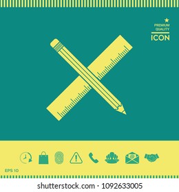 Pencil and ruler icon.