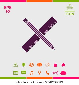 Pencil and ruler icon.