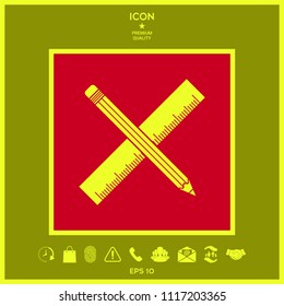 Pencil and ruler icon.