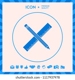 Pencil and ruler icon.