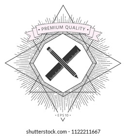 Pencil and ruler icon.