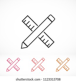 Pencil and ruler icon
