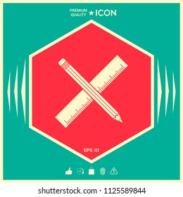 Pencil and ruler icon.