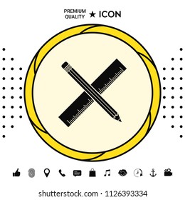 Pencil and ruler icon.