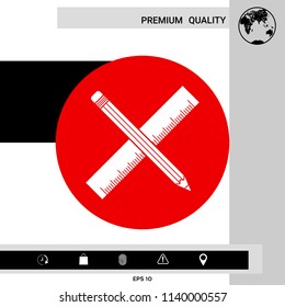 Pencil and ruler icon.