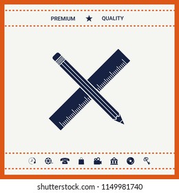 Pencil and ruler icon.