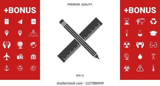 Pencil and ruler icon.