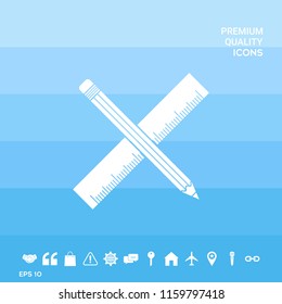 Pencil and ruler icon.