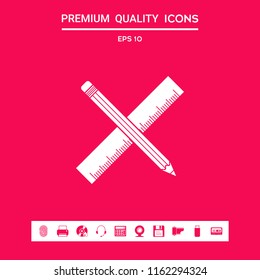 Pencil and ruler icon.