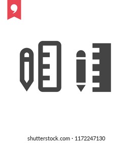 Pencil and ruler icon