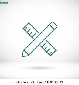 Pencil and ruler icon