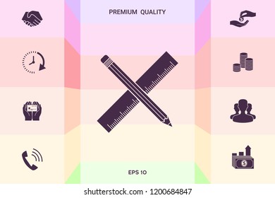 Pencil and ruler icon.