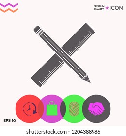 Pencil and ruler icon.