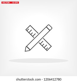 Pencil and ruler icon