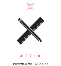 Pencil and ruler icon.