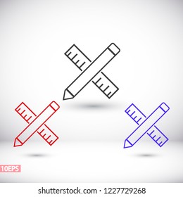 Pencil and ruler icon