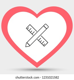 Pencil and ruler icon