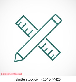 Pencil and ruler icon