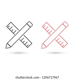 Pencil and ruler icon