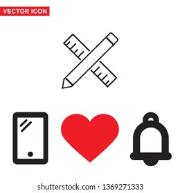 Pencil and ruler icon