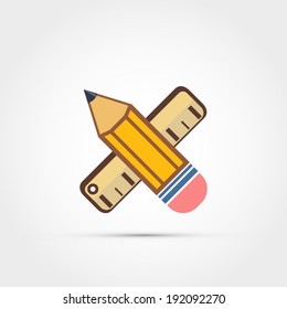 Pencil with ruler icon