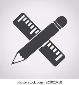 Pencil with ruler icon