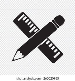 Pencil with ruler icon