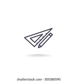Pencil with ruler icon