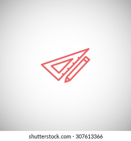 Pencil with ruler icon