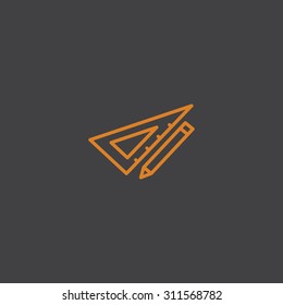 Pencil with ruler icon