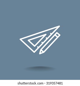 Pencil with ruler icon
