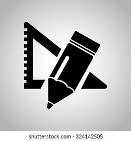 Pencil and ruler icon