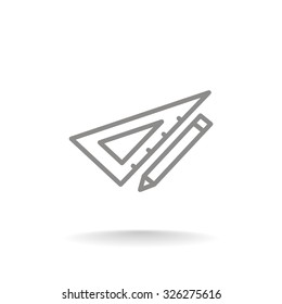 Pencil with ruler icon