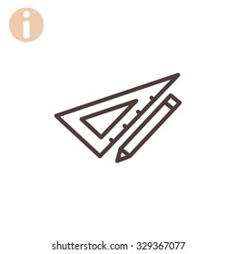 Pencil with ruler icon