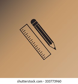 Pencil and ruler icon