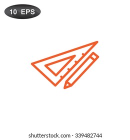 Pencil with ruler icon