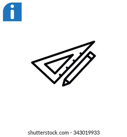 Pencil with ruler icon
